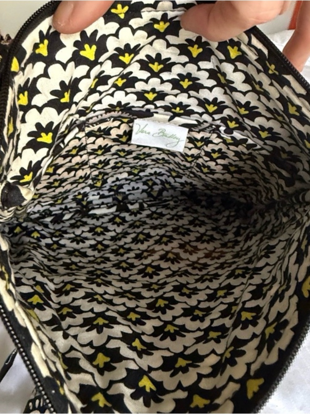 Vera Bradley Black, White & Yellow Floral Quilted Crossbody - Picture 3 of 3